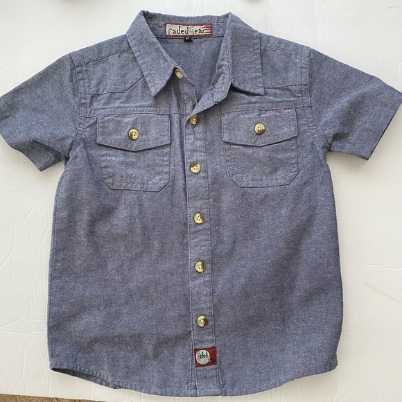 Faded Gear Kids Chambray Short Sleeve Button Up Shirt Size 3T - Picture 1 of 4